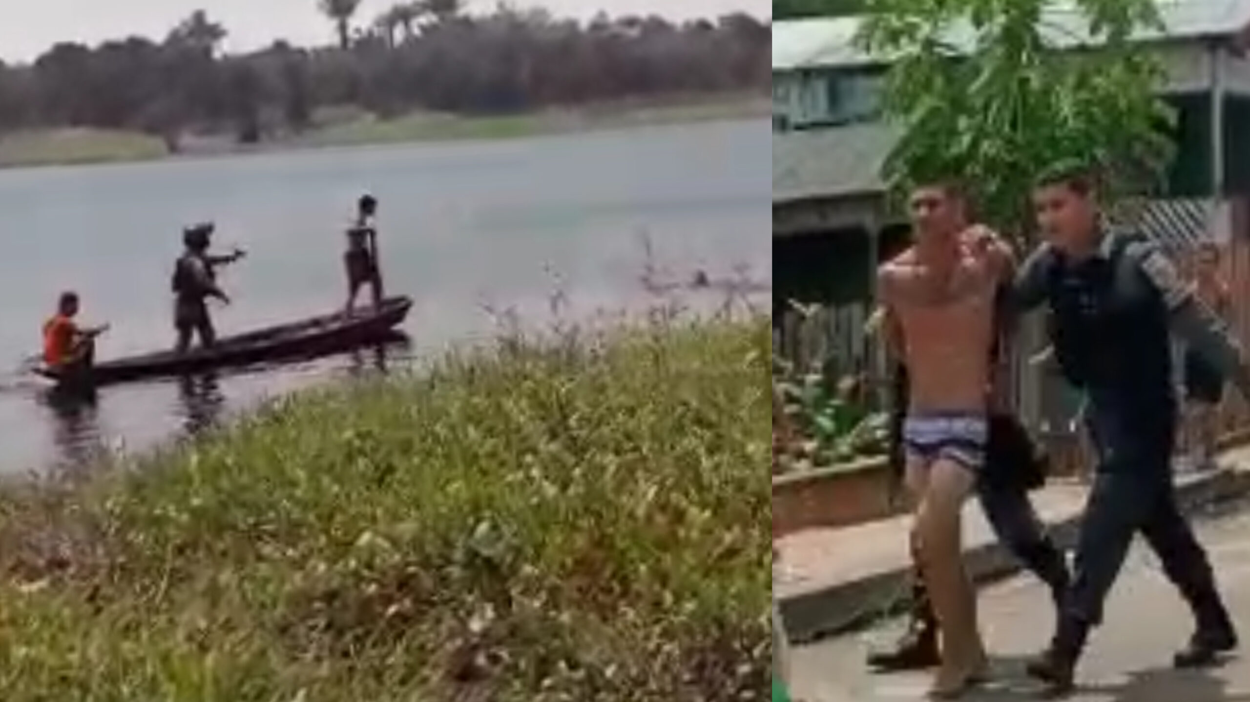 No Amazonas é assim: PM usa canoa e prende criminoso; veja vídeo