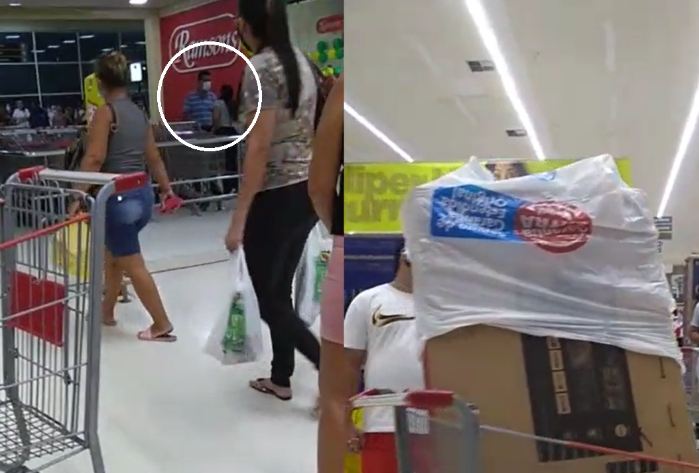 Cara de pau: mulher tenta roubar TV de 50 polegadas em supermercado de Manaus; veja vídeo