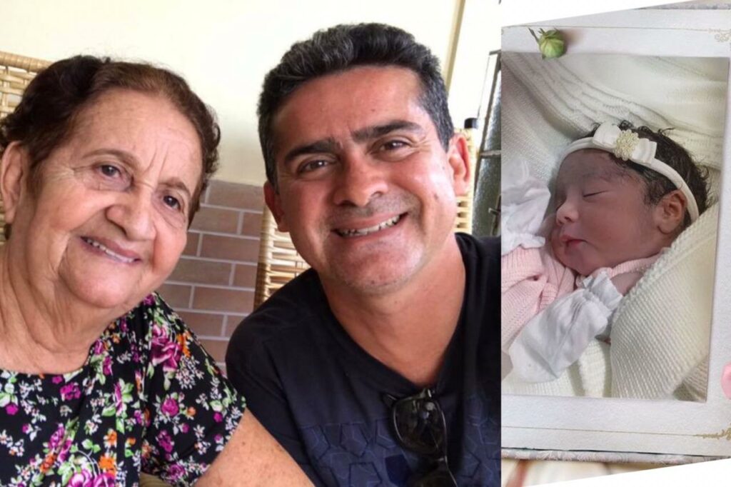 Emocionante: David Almeida ganha neta uma semana após perder a mãe