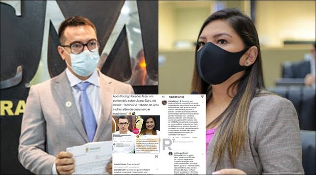 Barraco: vereador Rodrigo Guedes questiona demora de Joana Darc para fazer algo útil para o Amazonas