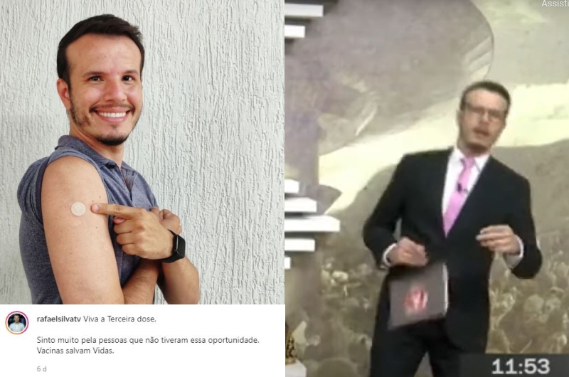 Apresentador do SBT vacinado recentemente com 3ª dose, tem mal súbito ao vivo durante jornal; veja vídeo