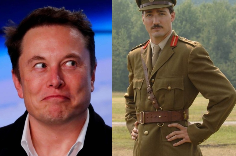 Elon Musk posta meme em que compara primeiro-ministro do Canadá com Hitler
