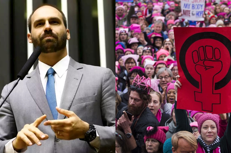 “Feminismo cresce por causa de homem frouxo”, diz Eduardo Bolsonaro