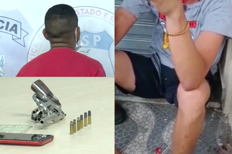 Dupla assalta motorista, armado é preso e um 'novinho' ganha "carinho da polução"; veja vídeo