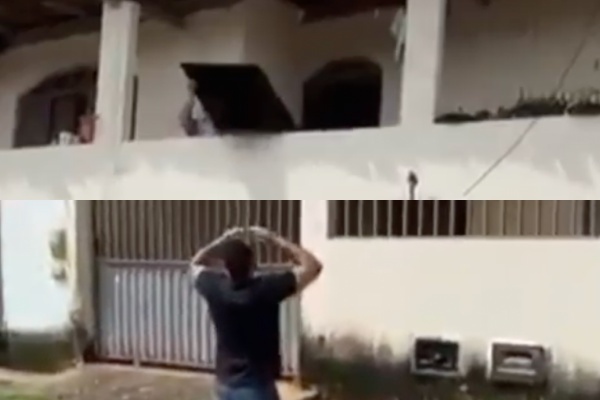Priscilinha descobre chifre e joga até a televisão do marido no meio da rua; veja vídeos