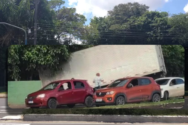 Motorista perde controle de caminhão e derruba muro do CIGS