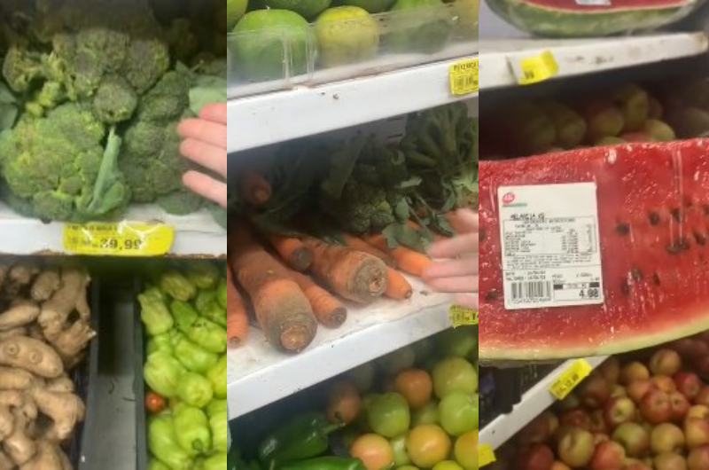 Mulher denuncia produtos velhos e estragados, com valores absurdos no Supermercado DB