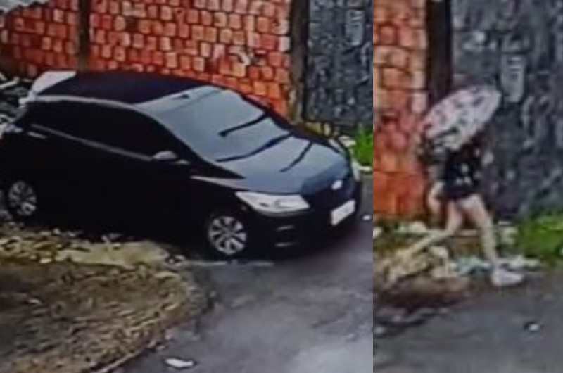Jovem sai correndo após motorista em Ônix Preto querer sequestrá-la no bairro Cidade de Deus; veja vídeo