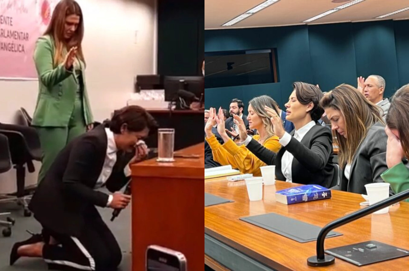 Primeira-dama Michele Bolsonaro participa de culto especial do Dias das Mães e ora por avivamento no Brasil; veja vídeo