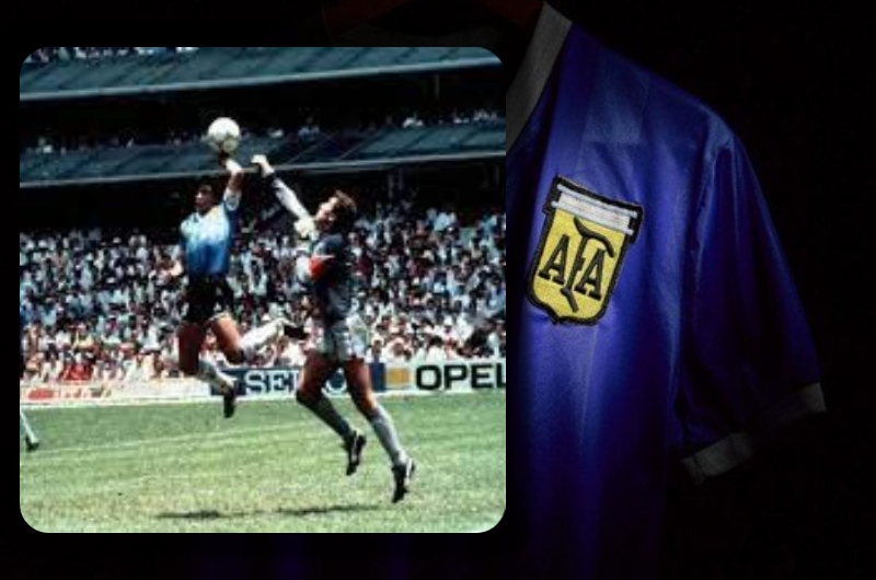 Camisa usada por Maradona quando fez gol com a mão na Copa de 86, é leiloada por R$ 45 milhões